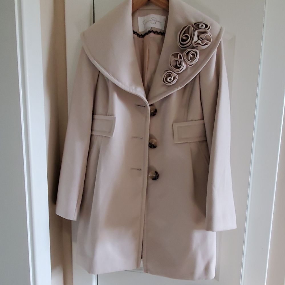 Jessica Simpson Sand Colored Dress Coat
